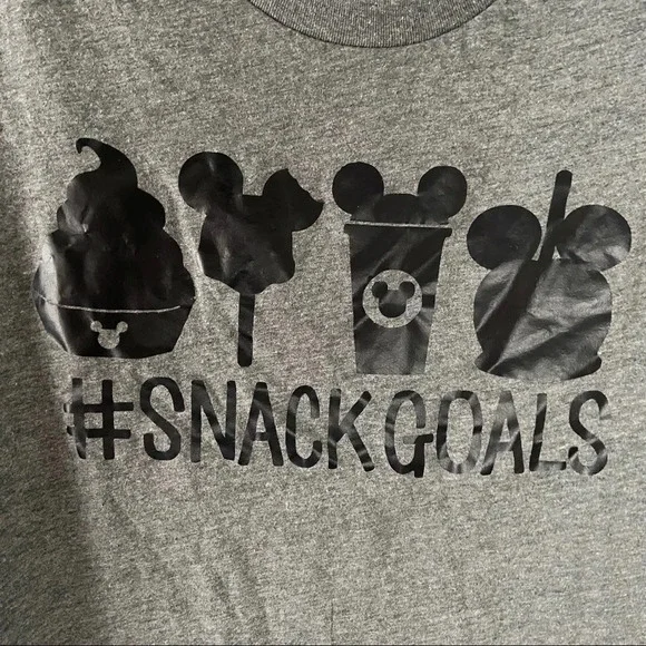 Disney Snack Goals Graphic Tee Small Gray Dole Whip Mickey World Disneyland - Picture 8 of 12